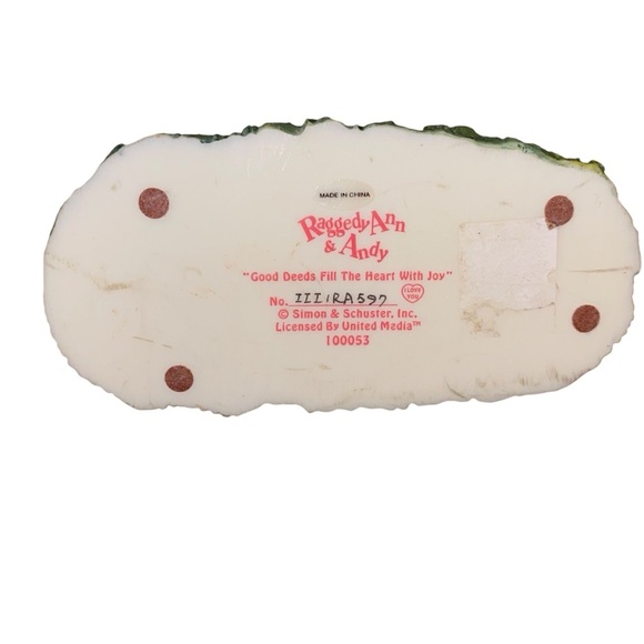 Raggedy Ann Vintage Figurine Simon & Schuster Good Deeds Fill the Heart With Joy - Picture 5 of 6